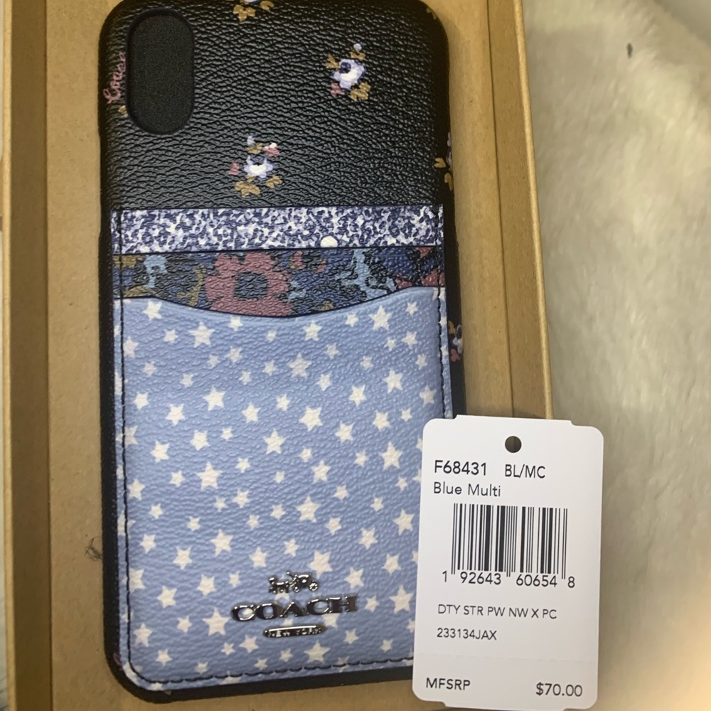 Coach IPhone X case w/pocket